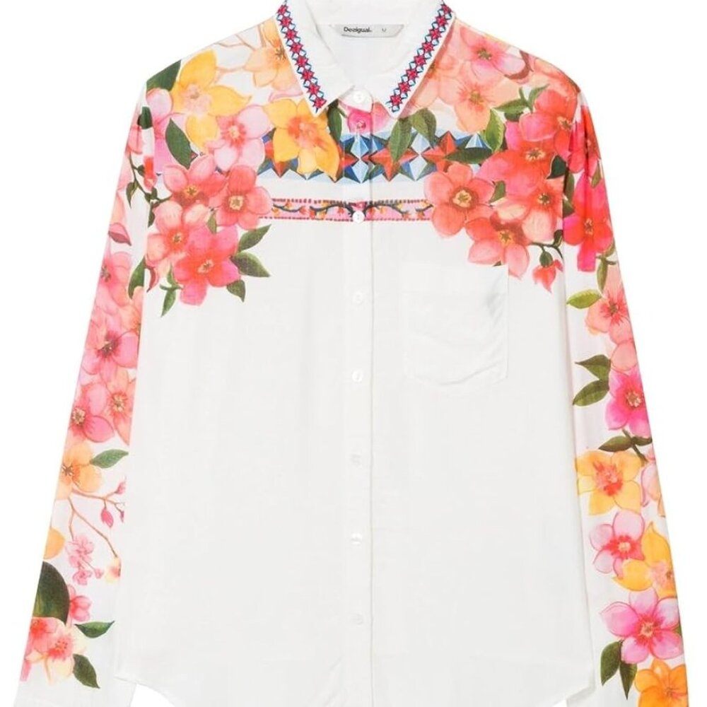 Desigual White Floral Laurene Blouse